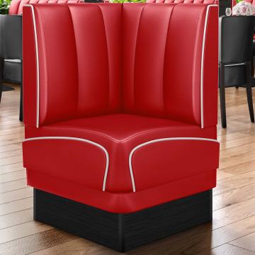DINER 2 | Diner Hoekbank | B:H 64 x 103 cm | Gestreept | Rood | Leer