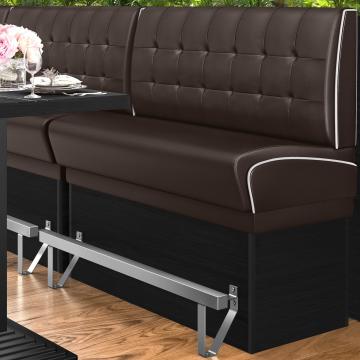 DINER 2 | Hög diner soffa | B:H 100 x 133 cm | Chesterfield NO-knapp | Brun | Läder