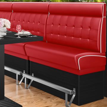 DINER 2 | Diner Hochbank | B:H 100 x 153 cm | Chesterfield NO Button | Rot | Leder