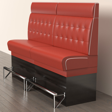 DINER 2 | Ravintola sohvat | S:K 120 x 153 cm | Chesterfield NO-painike | Punainen | Nahka