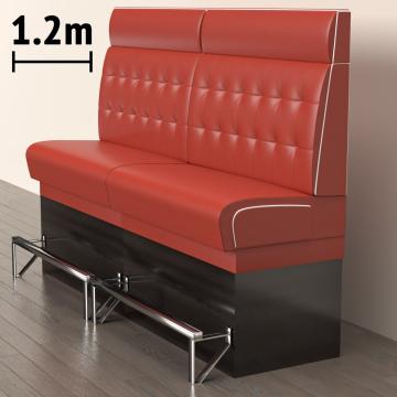 DINER 2 | Ravintola sohvat | S:K 120 x 153 cm | Chesterfield NO-painike | Punainen | Nahka
