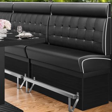 DINER 2 | Diner Hochbank | B:H 100 x 153 cm | Chesterfield NO Button | Schwarz | Leder