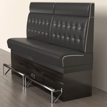 DINER 2 | Ravintola sohvat | S:K 120 x 153 cm | Chesterfield NO-painike | Musta | Nahka