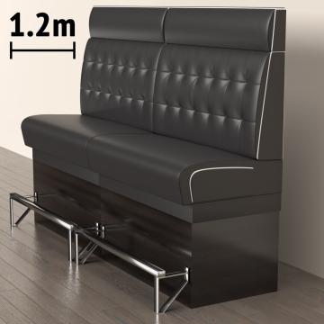 DINER 2 | Ravintola sohvat | S:K 120 x 153 cm | Chesterfield NO-painike | Musta | Nahka