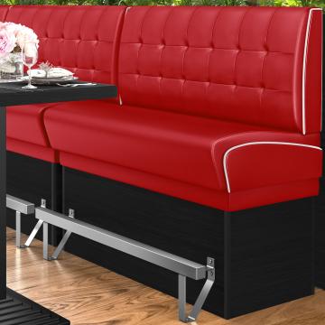 DINER 2 | Diner Hochbank | B:H 100 x 133 cm | Chesterfield NO Button | Rot | Leder