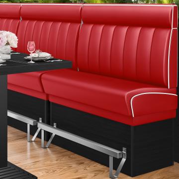 DINER 2 | Diner Hochbank | B:H 100 x 153 cm | Gestreift | Rot | Leder