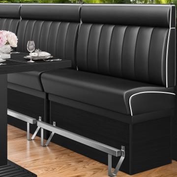 DINER 2 | Diner Hochbank | B:H 100 x 153 cm | Gestreift | Schwarz | Leder