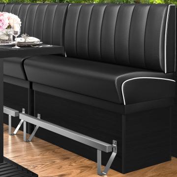 DINER 2 | Diner High Bench | W:H 100 x 133 cm | Pasek | Czarny | Skóra