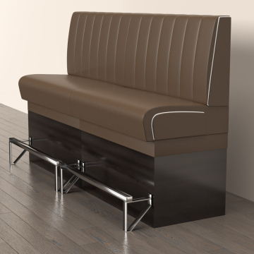 DINER 2 | Sofa para diner | Ancho:Alto 200 x 133 cm | Rayas | Marrón | Piel