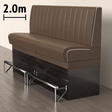 DINER 2 | Sofa para diner | Ancho:Alto 200 x 133 cm | Rayas | Marrón | Piel