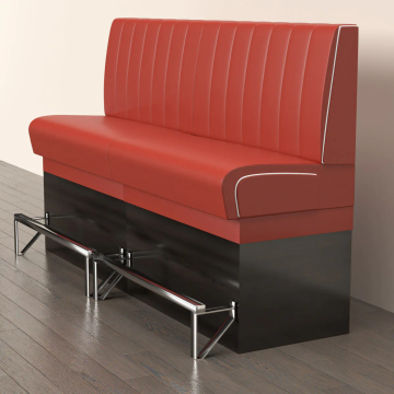 DINER 2 | Sofa para diner | Ancho:Alto 200 x 133 cm | Rayas | Rojo | Piel