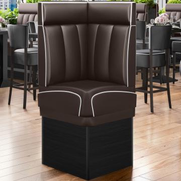 DINER 2 | Diner Eckbank | B:H 64 x 133 cm | Gestreift | Braun | Leder