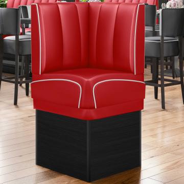 DINER 2 | Panca componibile modulo angolare per locali | L:H 64 x 133 cm | A righe | Rosso | Pelle
