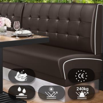 DINER 3 | Dinerbank | B:H 180 x 103 cm | Chesterfield NO Button | Braun | Leder