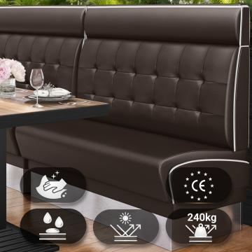DINER 3 | American Diner Bench | W:H 160 x 123 cm | Chesterfield NO Button | Brown | Leather