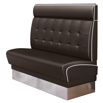 DINER 3 | American Diner Bench | W:H 160 x 123 cm | Chesterfield NO Button | Brown | Leather
