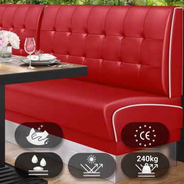 DINER 3 | Ławka do jadalni | W:H 100 x 103 cm | Chesterfield NO Button | Czerwony | Skóra