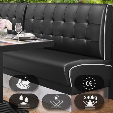 DINER 3 | American diner bås | B:H 100 x 103 cm | Chesterfield NO-knapp | Svart | Läder