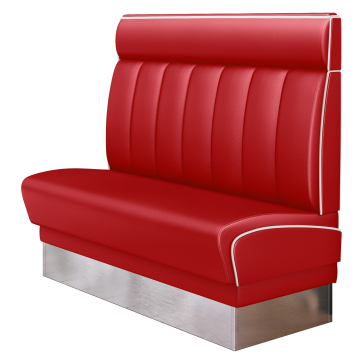 DINER 3 | Dinerbank | B:H 100 x 123 cm | Gestreift | Rot | Leder