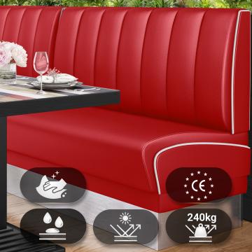 DINER 3 | Sohvaloosi | S:K 100 x 103 cm | Raidallinen | Punainen | Nahka