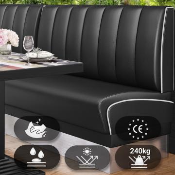DINER 3 | Dinerbank | B:H 120 x 103 cm | Gestreift | Schwarz | Leder