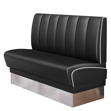 DINER 3 | Dinerbank | B:H 120 x 103 cm | Gestreift | Schwarz | Leder