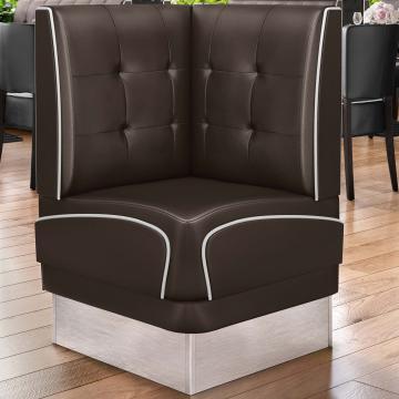 DINER 3 | Diner Hoekbank | B:H 64 x 103 cm | Chesterfield NO Button | Bruin | Leer