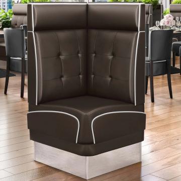 DINER 3 | Restaurantsofa med hjørne | B: H 64 x 123 cm | Chesterfield NO-knapp | brun | lær