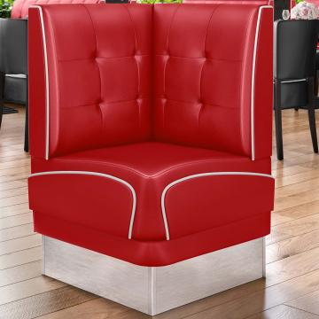 DINER 3 | Diner Hoekbank | B:H 64 x 103 cm | Chesterfield NO Button | Rood | Leer