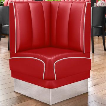 DINER 3 | Diner Hoekbank | B:H 64 x 103 cm | Gestreept | Rood | Leer