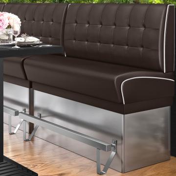 DINER 3 | Diner Hochbank | B:H 100 x 133 cm | Chesterfield NO Button | Braun | Leder