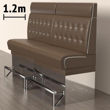 DINER 3 | Ravintola sohvat | S:K 120 x 153 cm | Chesterfield NO-painike | Ruskea | Nahka