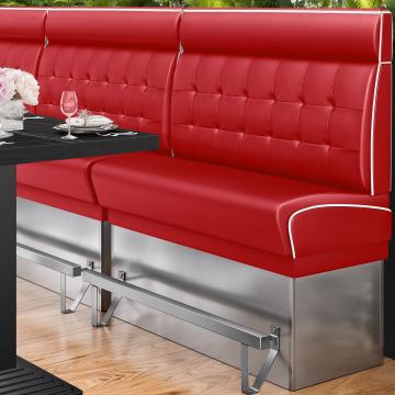 DINER 3 | Høy restaurantsofa | B: H 100 x 153 cm | Chesterfield NO-knapp | rød | lær