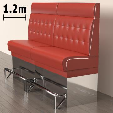 DINER 3 | Ravintola sohvat | S:K 120 x 153 cm | Chesterfield NO-painike | Punainen | Nahka