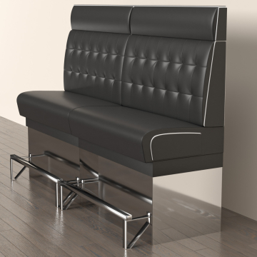 DINER 3 | Ravintola sohvat | S:K 120 x 153 cm | Chesterfield NO-painike | Musta | Nahka