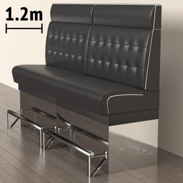 DINER 3 | Ravintola sohvat | S:K 120 x 153 cm | Chesterfield NO-painike | Musta | Nahka