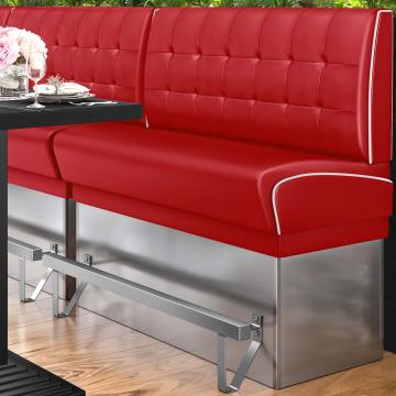 DINER 3 | Diner Hochbank | B:H 100 x 133 cm | Chesterfield NO Button | Rot | Leder