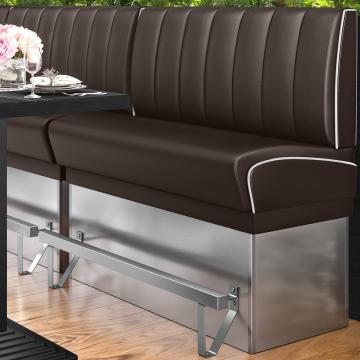 DINER 3 | Diner Hochbank | B:H 100 x 133 cm | Gestreift | Braun | Leder