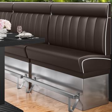 DINER 3 | Høy restaurantsofa | B: H 100 x 153 cm | Stripete | brun | lær