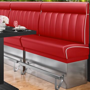 DINER 3 | Høy restaurantsofa | B: H 100 x 153 cm | Stripete | rød | lær