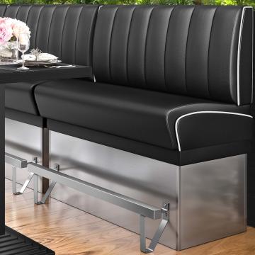DINER 3 | Diner Hochbank | B:H 100 x 133 cm | Gestreift | Schwarz | Leder
