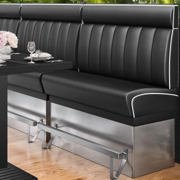 DINER 3 | Hög diner soffa | B:H 100 x 153 cm | Randig | Svart | Läder