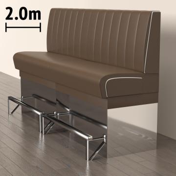 DINER 3 | Sofa para diner | Ancho:Alto 200 x 133 cm | Rayas | Marrón | Piel