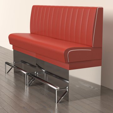 DINER 3 | Sofa para diner | Ancho:Alto 200 x 133 cm | Rayas | Rojo | Piel