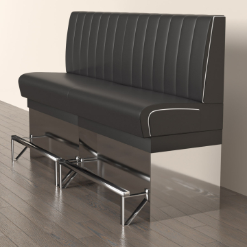 DINER 3 | Sofa para diner | Ancho:Alto 200 x 133 cm | Rayas | Negro | Piel