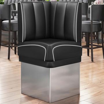 DINER 3 | Hjørnesofa til restaurant | B: H 64 x 103 cm | Stripete | rød | lær