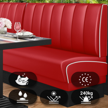 DINER 2 | Sohvaloosi | S:K 200 x 103 cm | Raidallinen | Punainen | Nahka