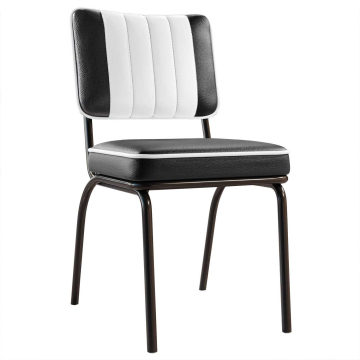 DINER STEEL BLACK | Dinerstol | Svart | lær