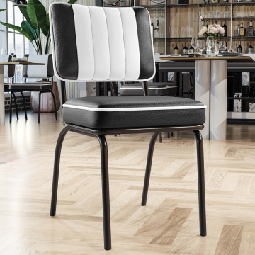 DINER STEEL BLACK | Dinerstol | Svart | lær