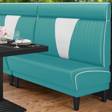 DINER VEGAS 1 | Cabina pancha Diner Americano | L:H 200 x 123 cm | Trapuntatura a V | Turchese | Pelle